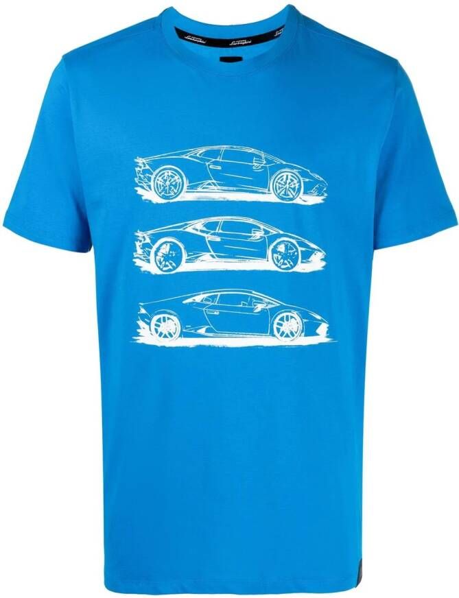 Automobili Lamborghini T-shirt met logoprint Blauw