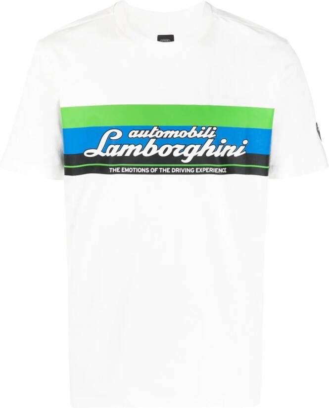 Automobili Lamborghini T-shirt met logoprint Wit