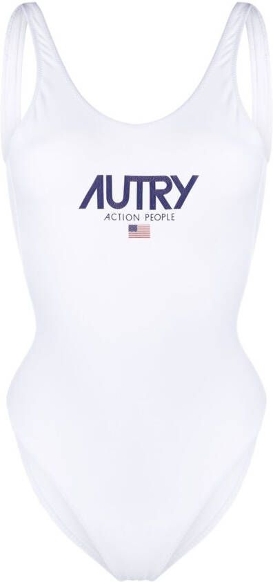 Autry Badpak met logoprint Wit