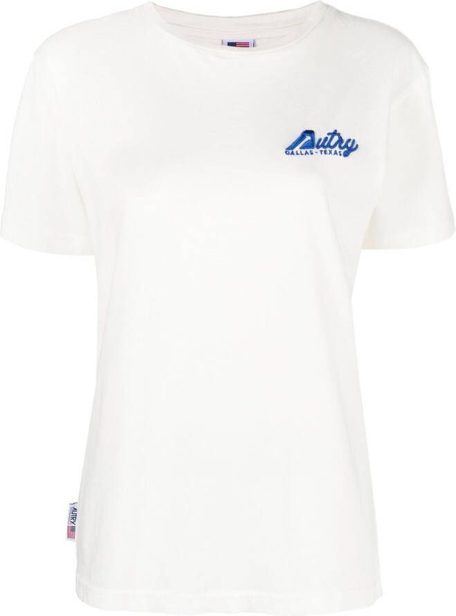Autry T-shirt met geborduurd logo Wit