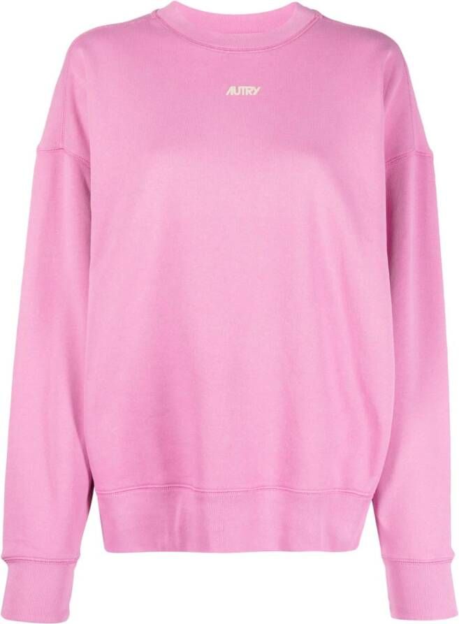 Autry logo-embossed cotton sweatshirt Roze