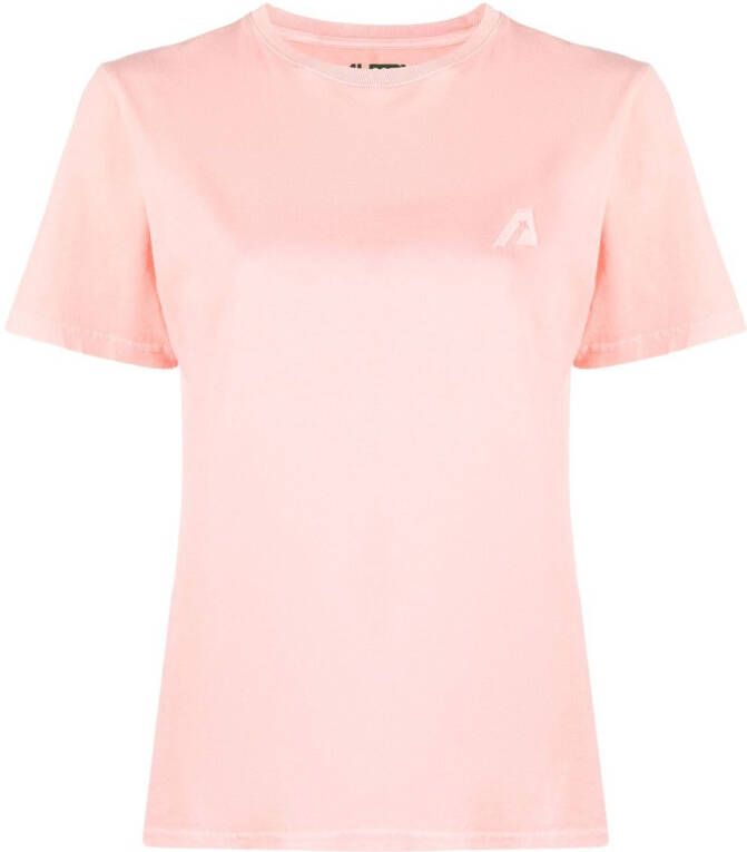 Autry T-shirt met geborduurd logo Roze