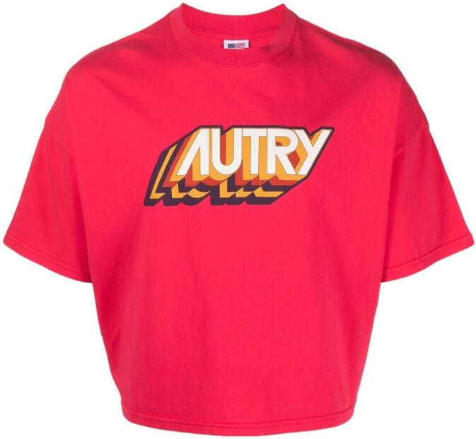 Autry T-shirt met logoprint Roze