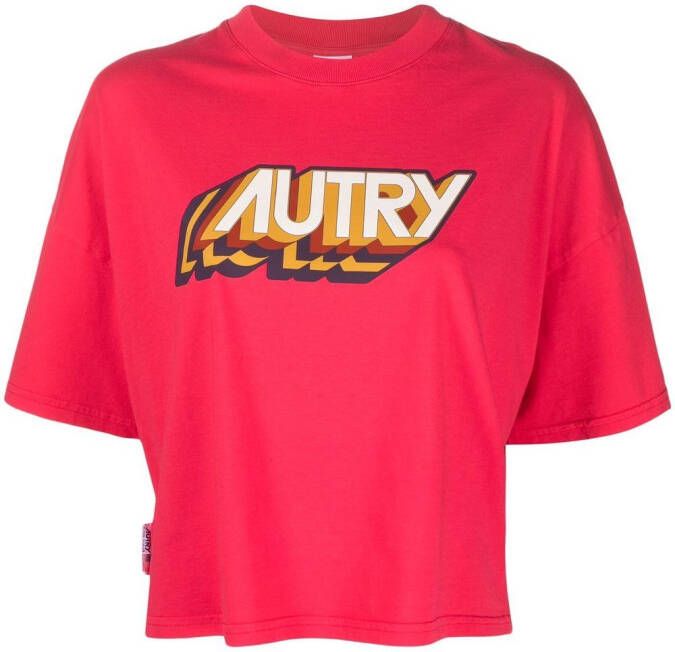 Autry T-shirt met logoprint Roze