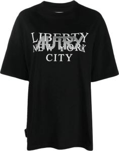 Autry T-shirt met tekst Zwart