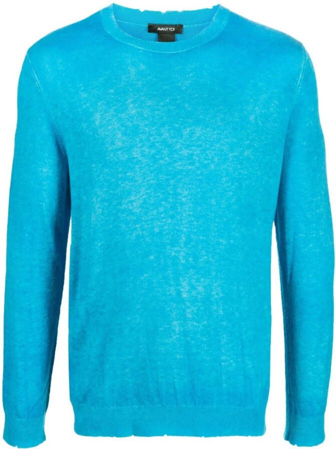Avant Toi Fijngebreide sweater Blauw