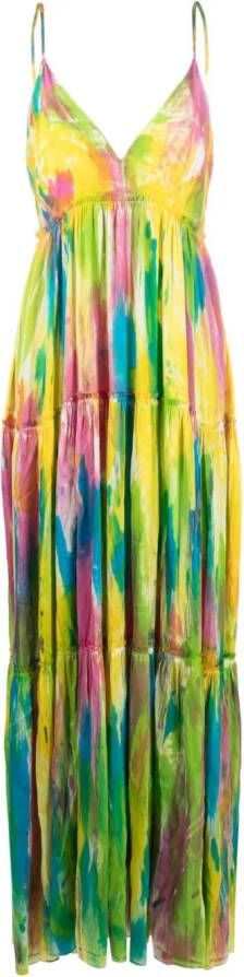 Avant Toi Maxi-jurk met print Geel