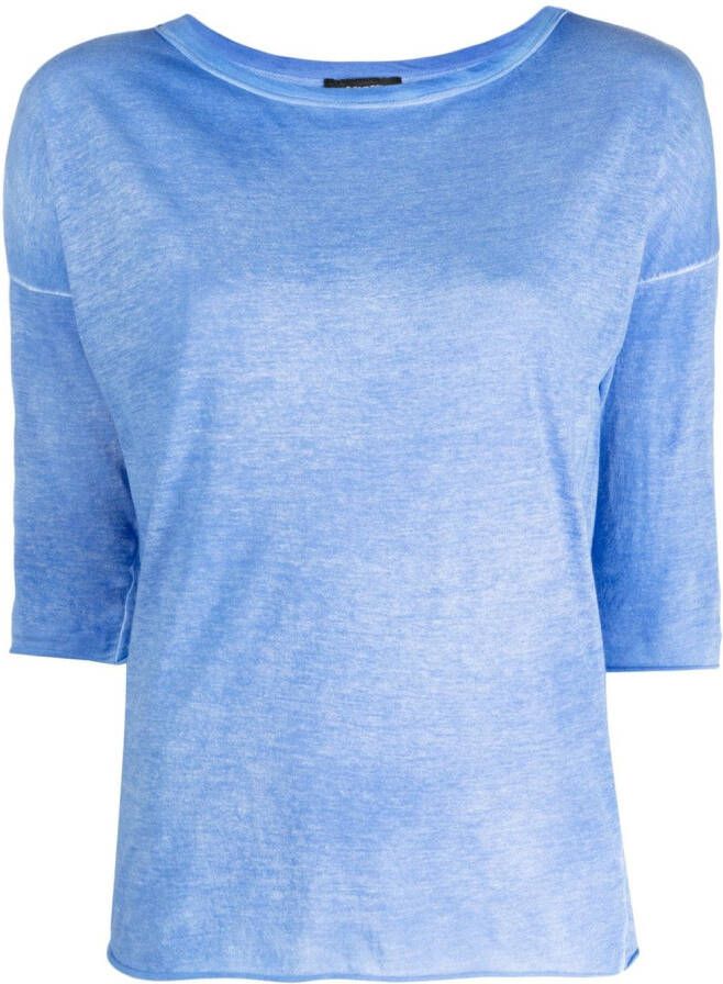 Avant Toi T-shirt met cropped mouwen Blauw