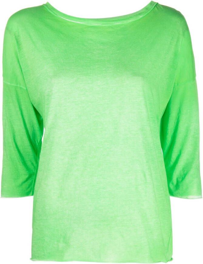 Avant Toi T-shirt met cropped mouwen Groen