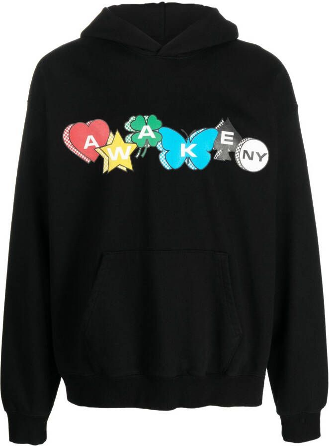 Awake NY Hoodie met logoprint Zwart