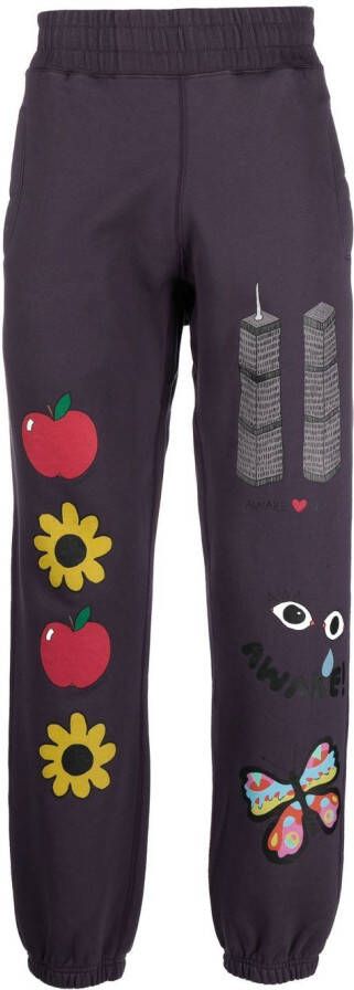 Awake NY Trainingsbroek met grafische print Paars
