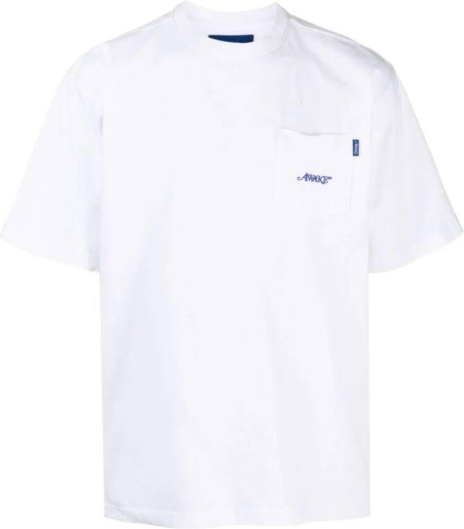 Awake NY T-shirt met geborduurd logo Wit