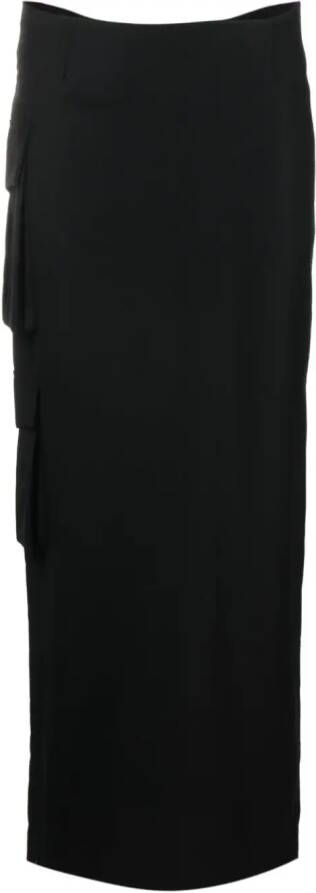 Aya Muse Maxi-rok met cargo zak Zwart