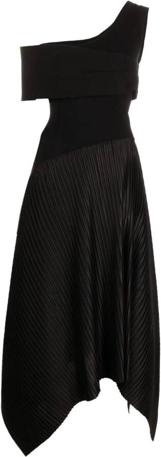 AZ FACTORY Asymmetrische maxi-jurk Zwart