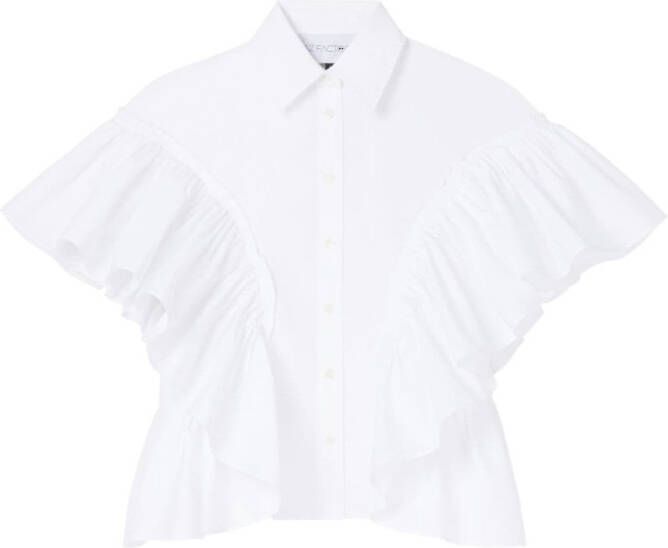 AZ FACTORY x Lutz Huelle blouse met ruche mouwen Wit