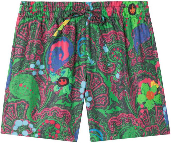 AZ FACTORY Shorts met paisley-print Groen