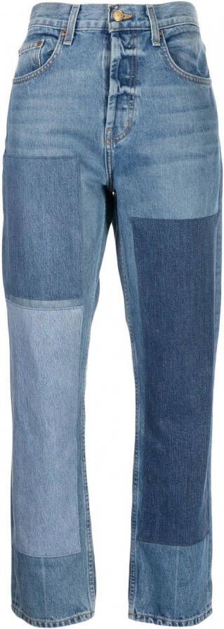 B SIDES Jeans met patchwork Blauw