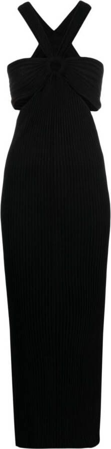Ba&Sh Ribgebreide maxi-jurk Zwart
