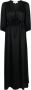 Ba&Sh Midi-jurk met V-hal Zwart - Thumbnail 1
