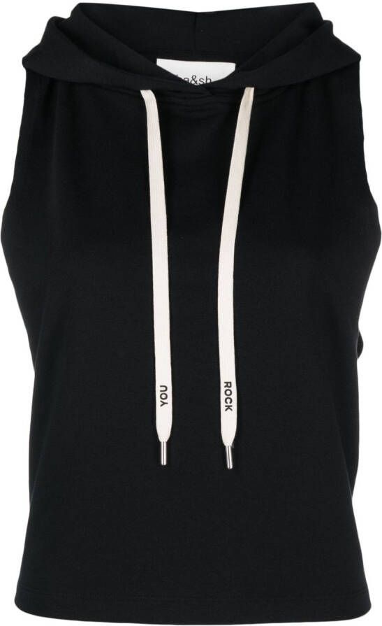 Ba&Sh Mouwloze hoodie Zwart