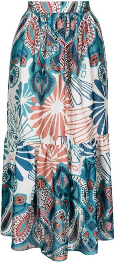 Ba&Sh Rok met botanische print Blauw