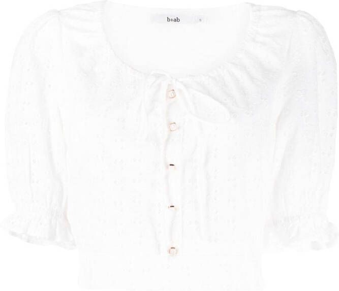 B+ab Broderie anglaise top Wit