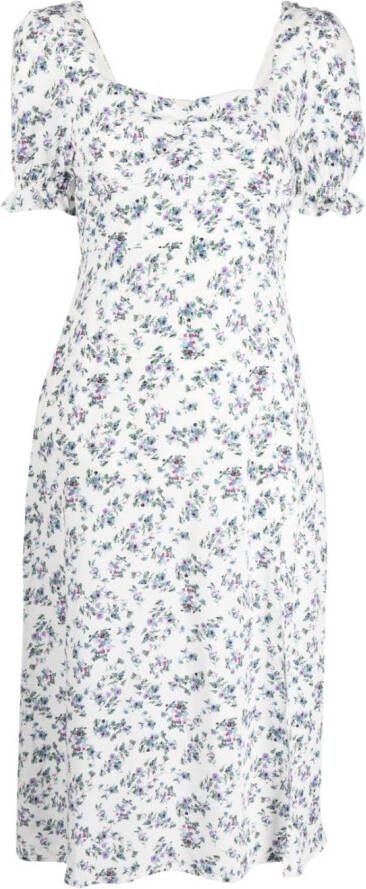 B+ab Midi-jurk met bloemenprint Wit