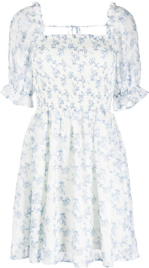 B+ab Mini-jurk met bloemenprint Blauw