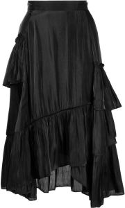 B+ab high-waisted asymmetric midi skirt Zwart