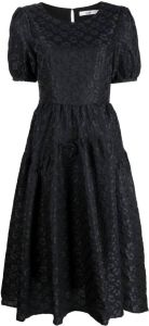 B+ab Midi-jurk met bloemjacquard Zwart