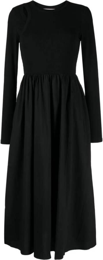 B+ab Midi-jurk met pofmouwen Zwart