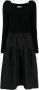 B+ab Midi-jurk met vierkante hals Zwart - Thumbnail 1
