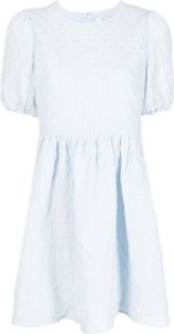 B+ab Mini-jurk met pofmouwen Blauw