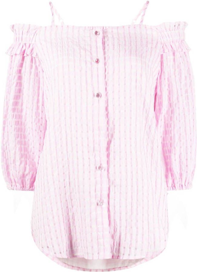 B+ab Off-shoulder blouse Roze