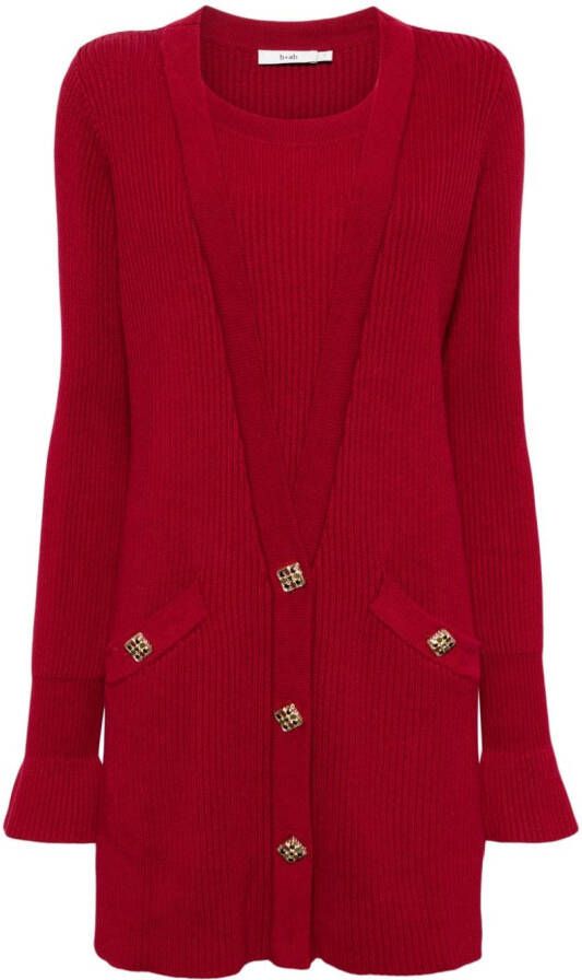 B+ab Ribgebreide mini-jurk Rood