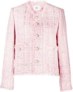 B+ab tweed frayed-edge jacket Roze