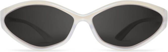Balenciaga 90s zonnebril met ovaal montuur Wit