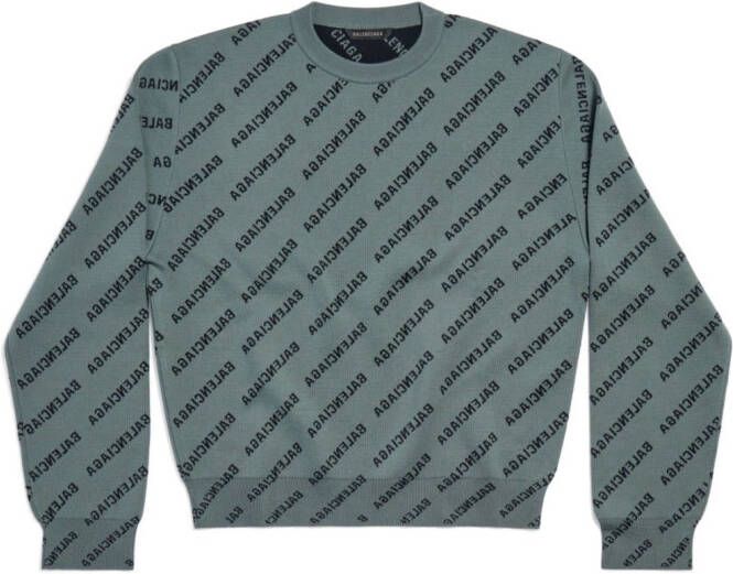 Balenciaga Sweater met logoprint Grijs