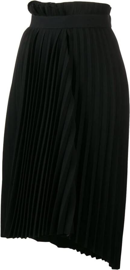 Balenciaga Asymmetrische plooirok Zwart