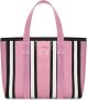 Balenciaga Barbès East-West gestreepte shopper Roze - Thumbnail 1