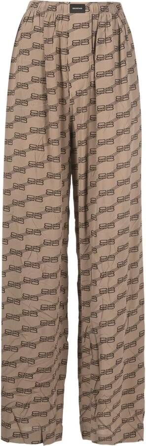 Balenciaga Pyjamabroek met BB monogram Bruin