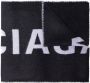 Balenciaga black large logo wool scarf Zwart - Thumbnail 1