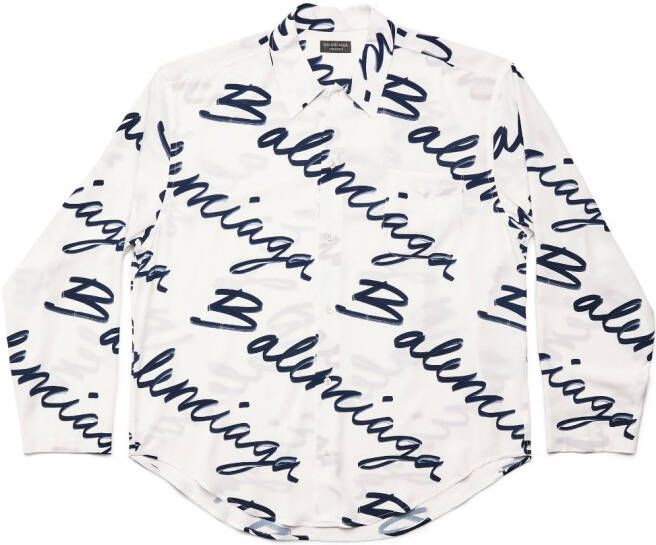 Balenciaga Blouse met logoprint Wit