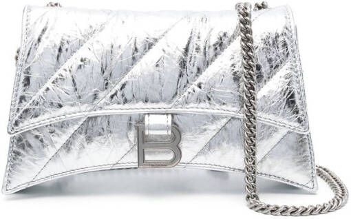 Balenciaga Crush XS schoudertas met kettingband Zilver