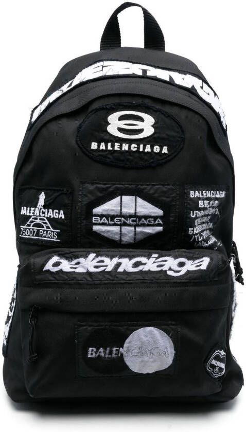 Balenciaga Explorer rugzak met logopatch Zwart