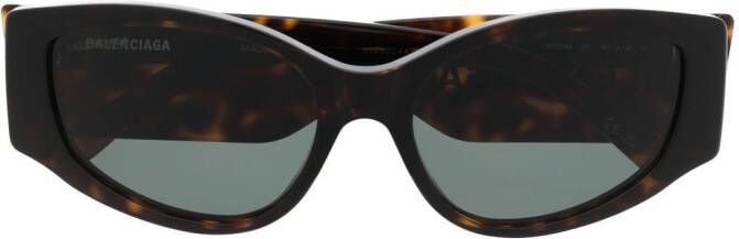 Balenciaga Eyewear Biker zonnebril met logoprint Bruin