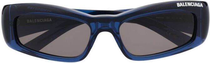 Balenciaga Eyewear Zonnebril met logoprint Blauw