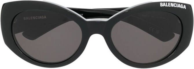 Balenciaga Eyewear Zonnebril met logoprint Bruin
