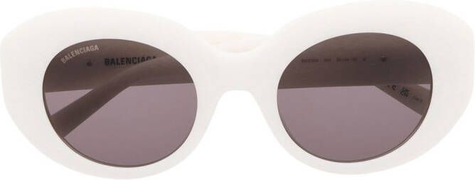 Balenciaga Eyewear Zonnebril met oversized rond montuur Wit