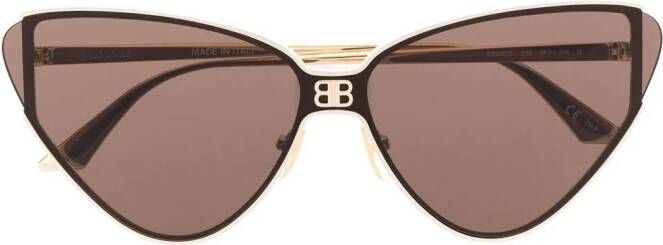Balenciaga Eyewear Shield 2.0 zonnebril met cat-eye montuur Goud